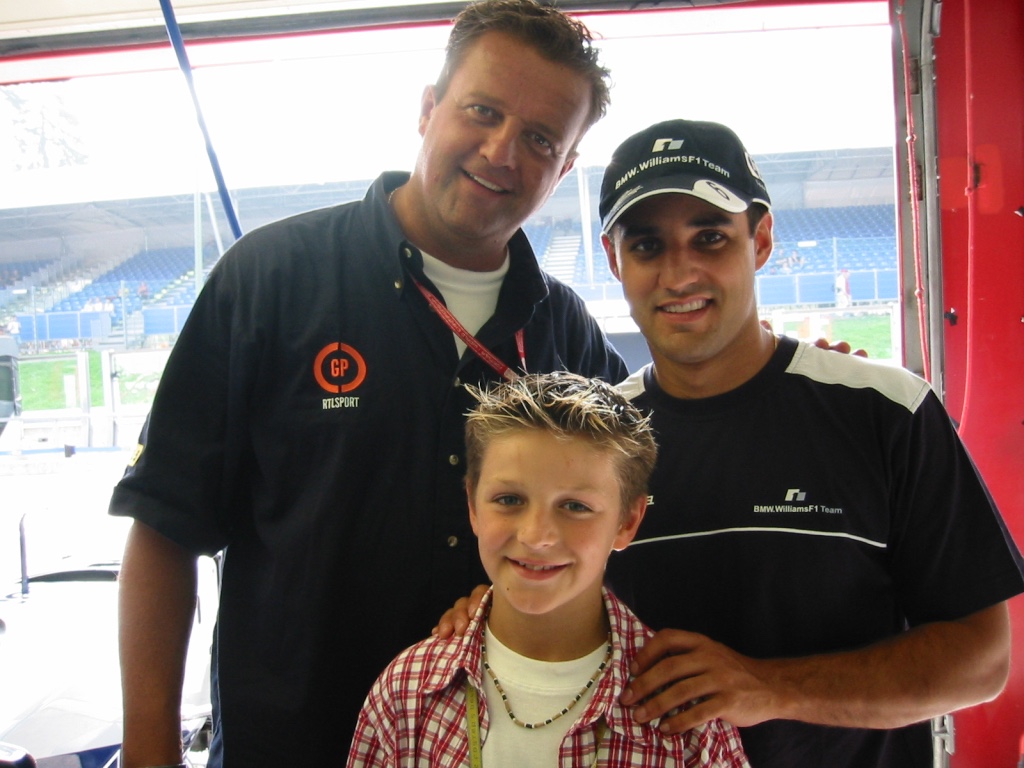 Jack en Michael Plooij met Juan Pablo Montoya