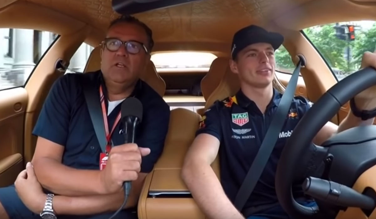 Jack Plooij met Max Verstappen bij Aston Martin