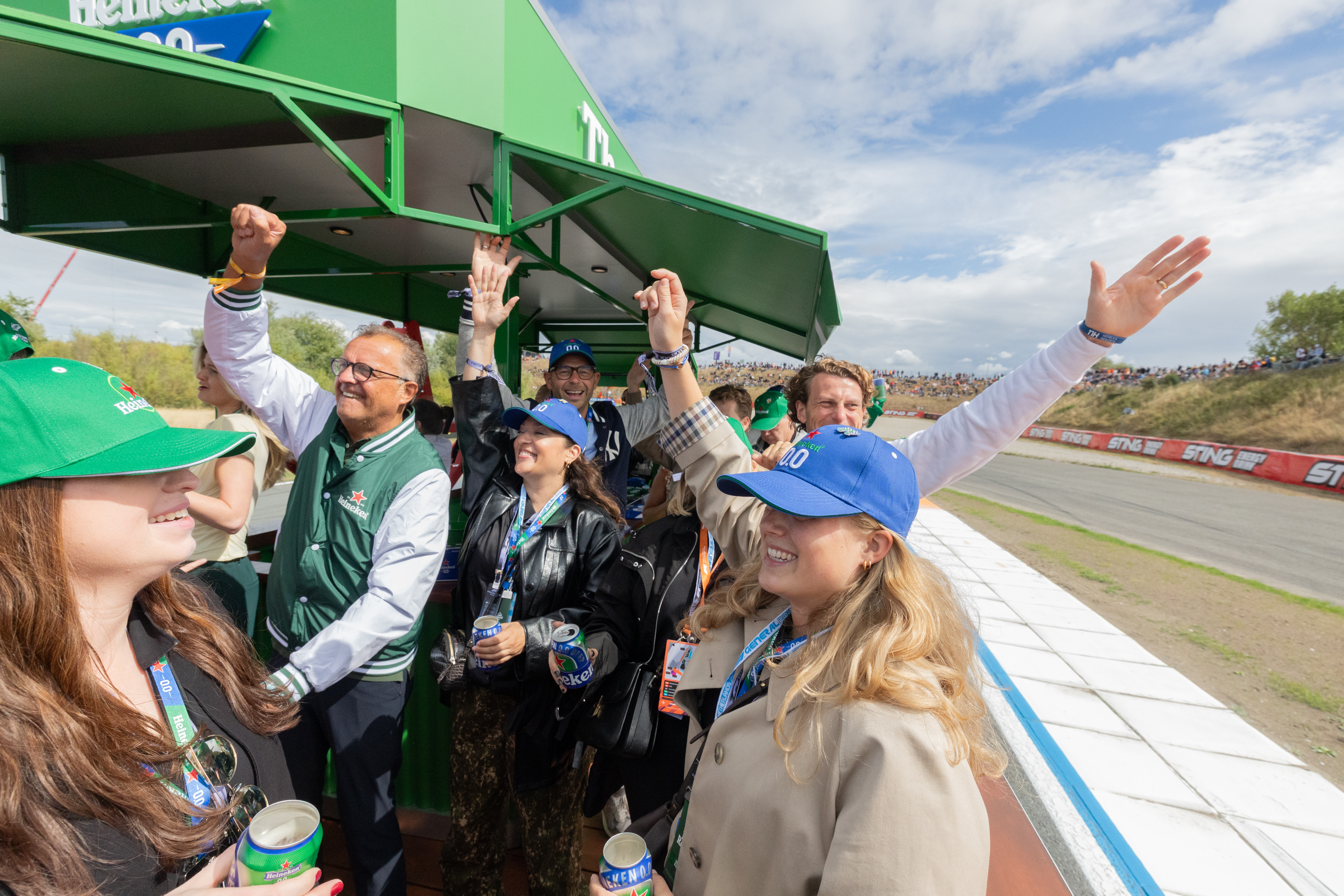 Jack Plooij in een Heineken-kar op Circuit Zandvoort